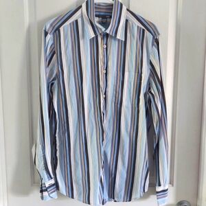 2/$10- H&M Men's Striped Button-down shirt